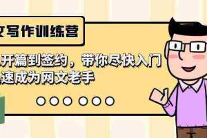 (9102期)网文写作训练营,从开篇到签约,带你尽快入门,迅速成为网文老手(22节课)