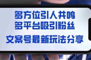 (8666期)文案号最新玩法分享,视觉+听觉+感觉,多方位引人共鸣,多平台疯狂吸粉