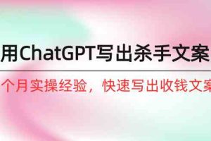 (10175期)如何用ChatGPT-写出杀手文案,6个月实战经验,快速写出收钱文案(8节课)