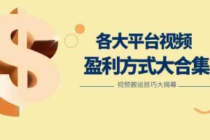 利用搬运二创在各大短视频平台获得收益，各大平台视频盈利方式大合集