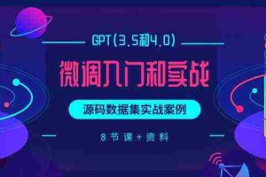 chatGPT(3.5和4.0)微调入门和实战，源码数据集实战案例（8节课+资料）
