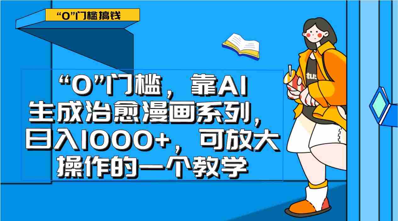 0门槛，靠AI生成治愈漫画系列，日入1000+，可放大操作的一个教学