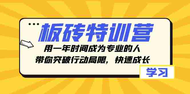 板砖特训营,用一年时间成为专业的人,带你突破行动局限,快速成长 板砖特训营,用一年时间成为专业的人,带你突破行动局限,快速成长