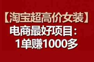 【淘宝超高价女装】电商最好项目：每一单都是高利润