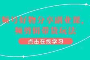 视频号好物分享副业课，视频剪辑带货玩法