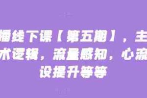 主播线下课【第五期】，主播话术逻辑，流量感知，心流建设提升等等