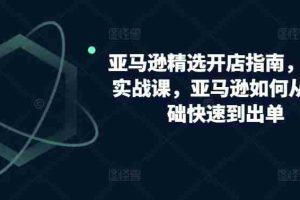 亚马逊精选开店指南，选品实战课，亚马逊如何从0基础快速到出单