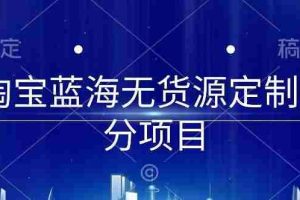 淘宝蓝海无货源定制细分项目，从0到起店实操全流程【揭秘】