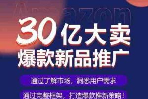 亚马逊·30亿大卖爆款新品推广，可复制、全程案例实操的爆款推新SOP