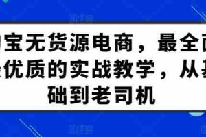 淘宝无货源电商，最全面最优质的实战教学，从基础到老司机