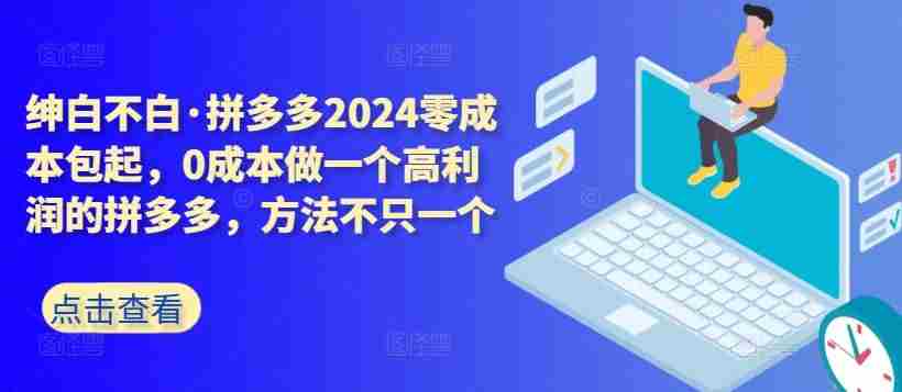 拼多多2024零成本包起，0成本做一个高利润的拼多多，方法不只一个