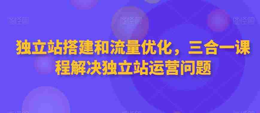 独立站搭建和流量优化，三合一课程解决独立站运营问题