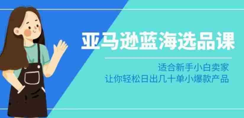 亚马逊-蓝海选品课：适合新手小白卖家，让你轻松日出几十单小爆款产品