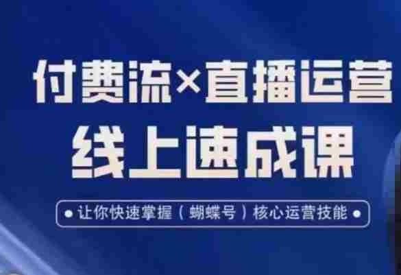 视频号付费流实操课程,付费流✖️直播运营速成课,让你快速掌握视频号核心运营技能