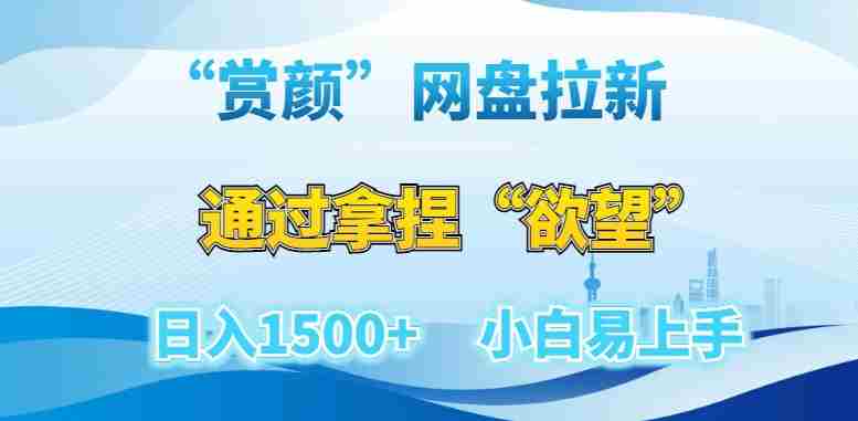 “赏颜”网盘拉新赛道，通过拿捏“欲望”日入1500+，小白易上手【揭秘】