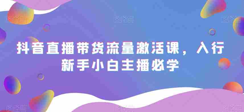 抖音直播带货流量激活课，入行新手小白主播必学