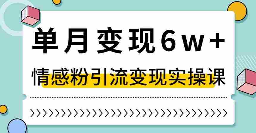 单月变现6W+，抖音情感粉引流变现实操课，小白可做，轻松上手，独家赛道【揭秘】