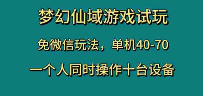 梦幻仙域游戏试玩,免微信玩法,单机40-70,一个人同时操作十台设备【揭秘】