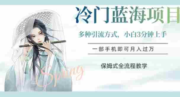 冷门蓝海项目，操作简单，小白3分钟上手，多种引流方式，保姆式全流程教学【揭秘】