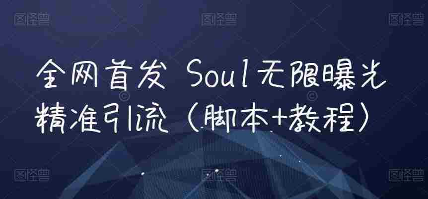 全网首发 Soul无限曝光精准引流（脚本+教程）