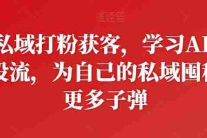 私域打粉获客，学习AD投流，为自己的私域囤积更多子弹