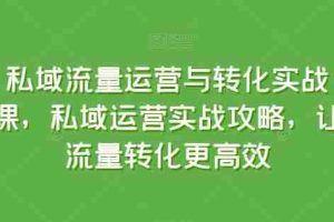 私域流量运营与转化实战课，私域运营实战攻略，让流量转化更高效