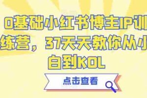 0基础小红书博主IP训练营，37天天教你从小白到KOL