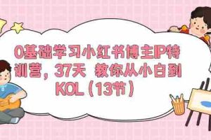 0基础学习小红书博主IP特训营【第5期】，37天教你从小白到KOL（13节）