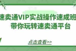 速卖通VIP实战操作速成班，带你玩转速卖通平台