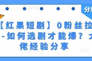 【红果短剧】0粉丝拉新-如何选剧才能爆？大佬经验分享
