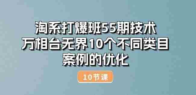 淘系打爆班55期技术:万相台无界10个不同类目案例的优化(10节)