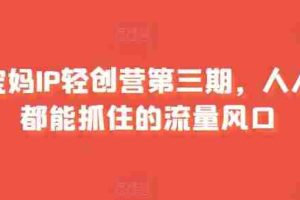 宝妈IP轻创营第三期，人人都能抓住的流量风口