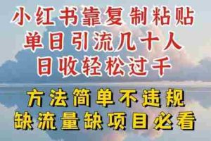 小红书靠复制粘贴单日引流几十人目收轻松过千，方法简单不违规【揭秘】