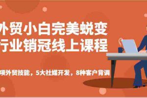 外贸小白完美蜕变行业销冠线上课程-7项外贸技能，5大社媒开发，8种客户背调