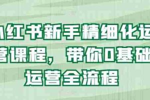 小红书新手精细化运营课程，带你0基础运营全流程