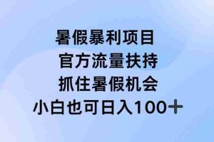 暑假暴利直播项目，官方流量扶持，把握暑假机会【揭秘】