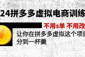 2024拼多多虚拟电商训练营 不用s单 不用改销量 在拼多多虚拟上分到一杯羹