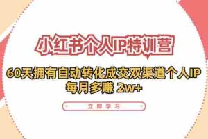 小红书个人IP陪跑营：两个月打造自动转化成交的多渠道个人IP，每月收入2w+（30节）