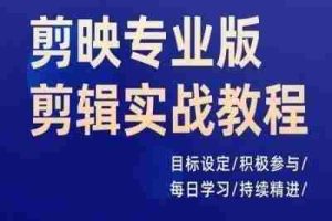 剪映专业版剪辑实战教程，目标设定/积极参与/每日学习/持续精进