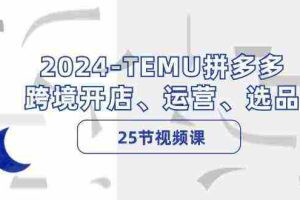 2024TEMU拼多多跨境开店、运营、选品（25节视频课）