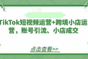 TikTok短视频运营+跨境小店运营，账号引流、小店成交