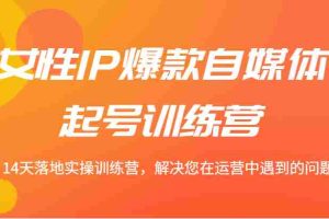 女性IP爆款自媒体起号训练营 14天落地实操训练营，解决您在运营中遇到的问题