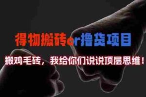 得物搬砖撸货项目?掰下数据，我给你们说说顶层思维【揭秘】