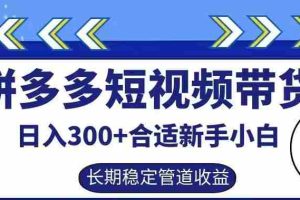 拼多多短视频带货日入300+有长期稳定被动收益，合适新手小白【揭秘】