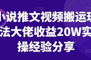 小说推文视频搬运玩法大佬收益20W实操经验分享