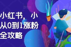 掘金小红书，小红书从0到1涨粉变现全攻略