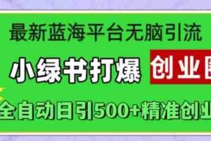 最新蓝海平台无脑引流，小绿书打爆创业圈，全自动日引500+精准创业粉