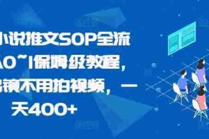 最新小说推文SOP全流程，从0~1保姆级教程，不用出镜不用拍视频，一天400+