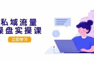 私域流量操盘实操课，从用户调研到成交变现，打造可落地的私域引流策略