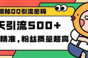 独家解密QQ里的引流密码，高效精准，实测单日加100+创业粉【揭秘】